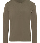 75036 Casuals L/Slv Shirt V-Neck - 1267 Dark Elmwood Melange